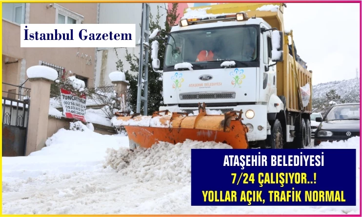 ATAŞEHİR’DE KARLA MÜCADELE EKİPLERİ 7/24 GÖREV BAŞINDA