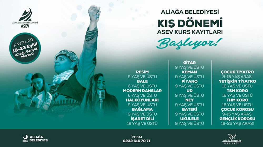 ASEV Kurs Kayıtları Başlıyor