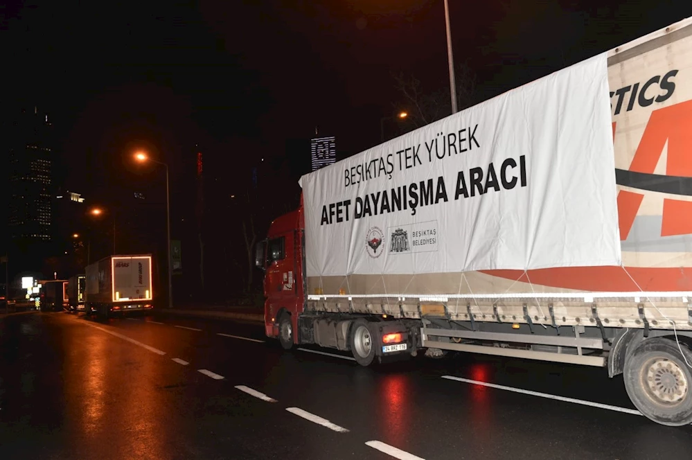 BEŞİKTAŞ’TA 20 YARDIM TIRI DEPREM BÖLGESİNE GİTMEK İÇİN YOLA ÇIKTI