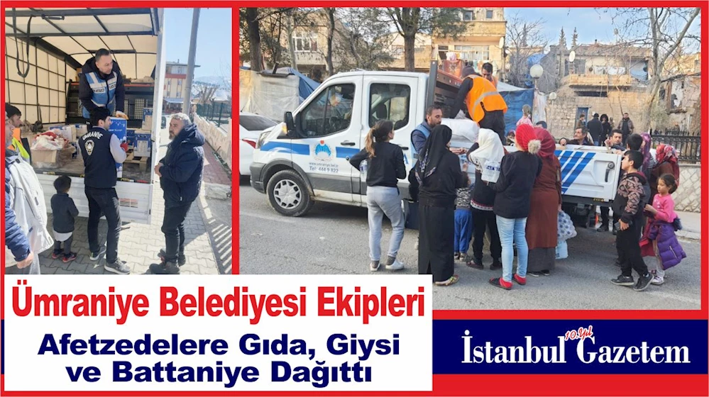 Ümraniye Belediyesi gıda, giysi, battaniye dağıttı