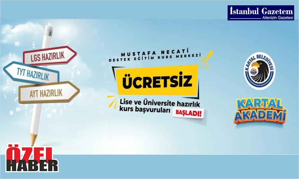 Kartal Belediyesi, Mustafa Necati Eğitim Destek Kurs Merkezi, başvuruları başladı